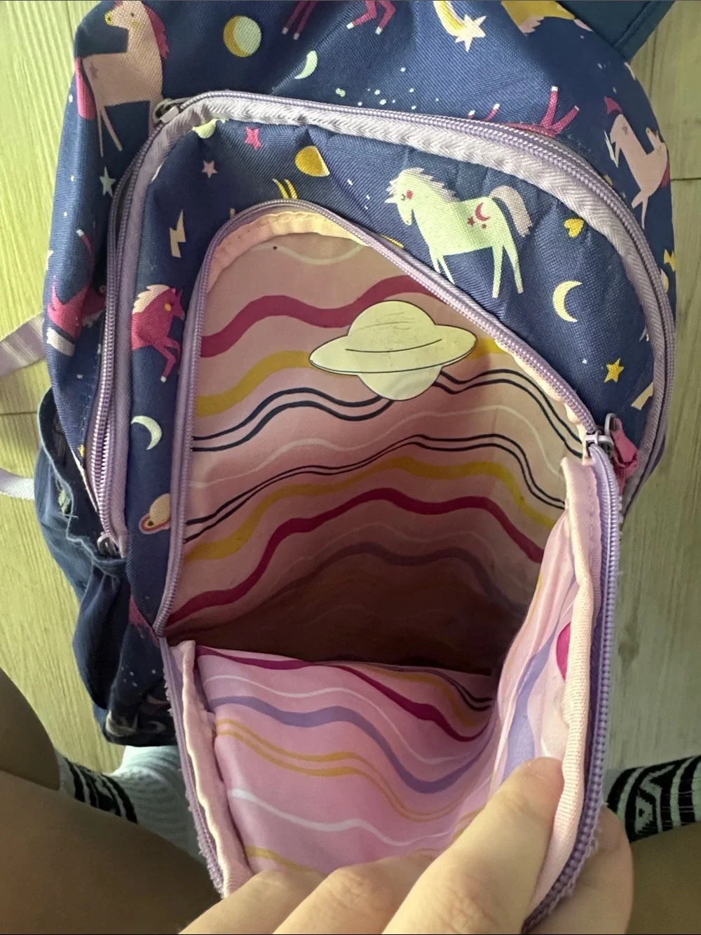 Kids Unicorn Pattern Backpack - Purple